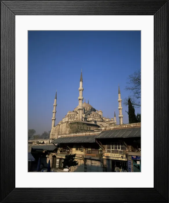 Framed Print : The Blue Mosque (Sultan Ahmet Mosque) and bazaar Framed Print : The Blue Mosque (Sultan Ahmet Mosque) and bazaar