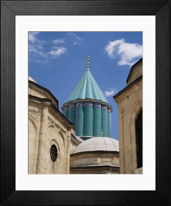 Framed Print : Turquoise cupola of Mevlana Museum