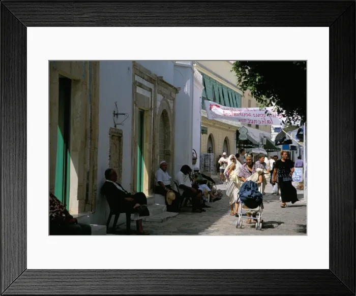 Framed Print : People walking past Mosque of Mustapha Framed Print : People walking past Mosque of Mustapha