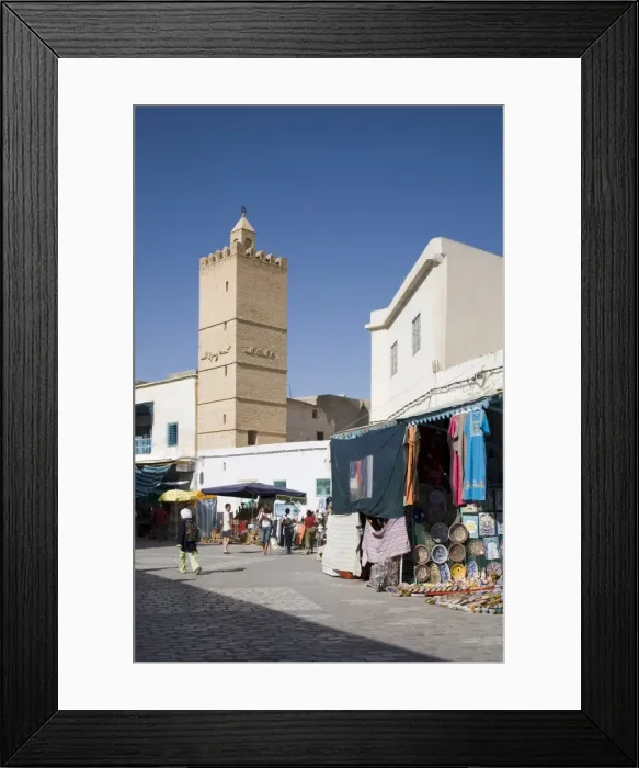 Framed Print : Shops and mosque in the Medina Framed Print : Shops and mosque in the Medina