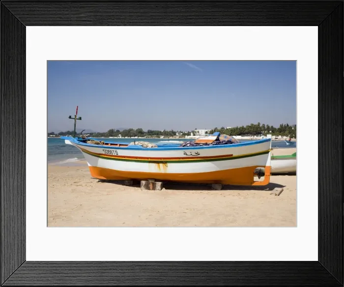 Framed Print : Fishing boats and beach Framed Print : Fishing boats and beach