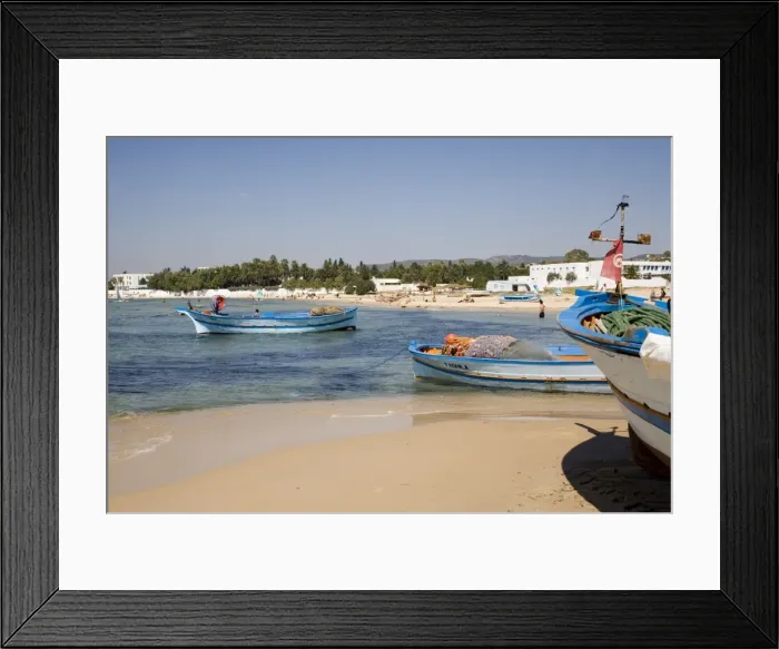Framed Print : Fishing boats and beach Framed Print : Fishing boats and beach