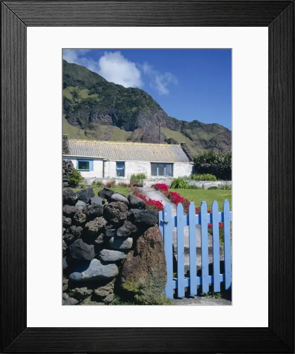 Framed Print : Cottage and garden gate Framed Print : Cottage and garden gate