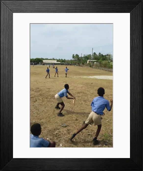Framed Print : School boys playing cricket Framed Print : School boys playing cricket