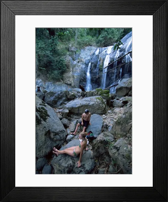 Framed Print : Couple at Argyle waterfall Framed Print : Couple at Argyle waterfall