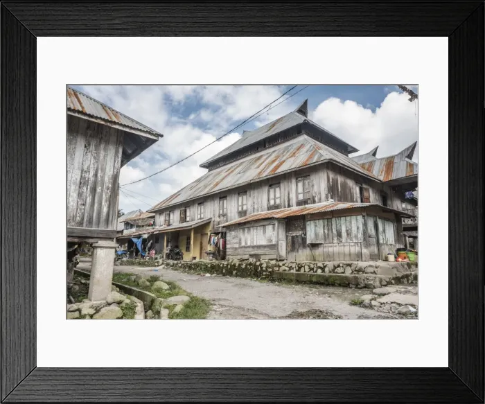 Framed Print : Typical Indonesian village in the foothills of Sinabung Volcano, Berastagi (Brastagi) Framed Print : Typical Indonesian village in the foothills of Sinabung Volcano, Berastagi (Brastagi)