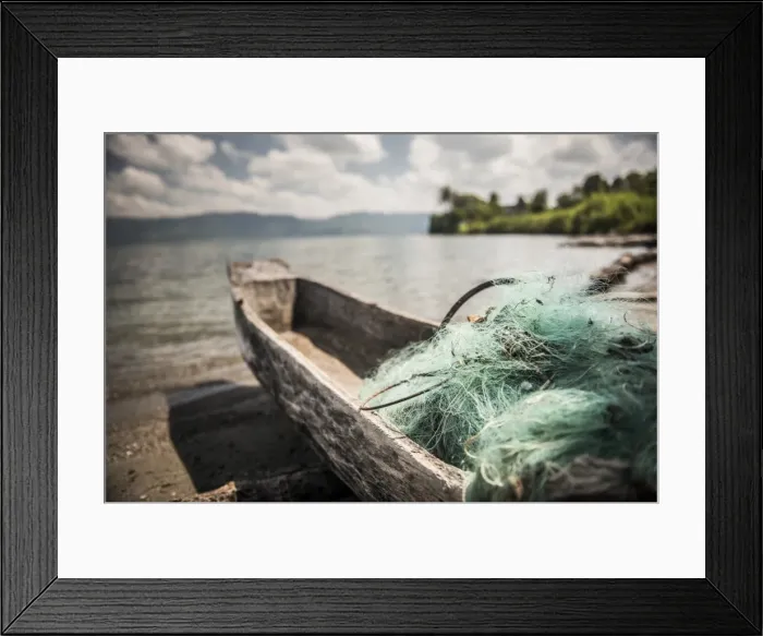 Framed Print : Fishing nets in a fishing boat on Lake Toba (Danau Toba), North Sumatra, Indonesia Framed Print : Fishing nets in a fishing boat on Lake Toba (Danau Toba), North Sumatra, Indonesia