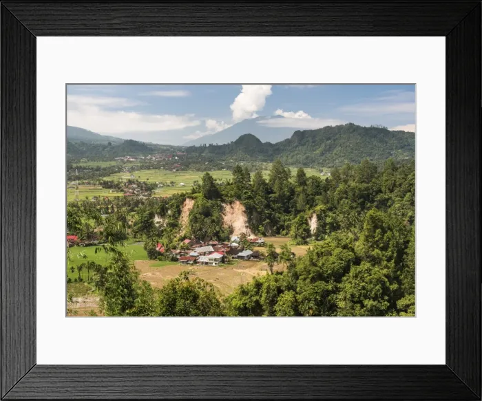 Framed Print : Traditional farming village of Sungai Angek near Bukittinggi, West Sumatra, Indonesia Framed Print : Traditional farming village of Sungai Angek near Bukittinggi, West Sumatra, Indonesia