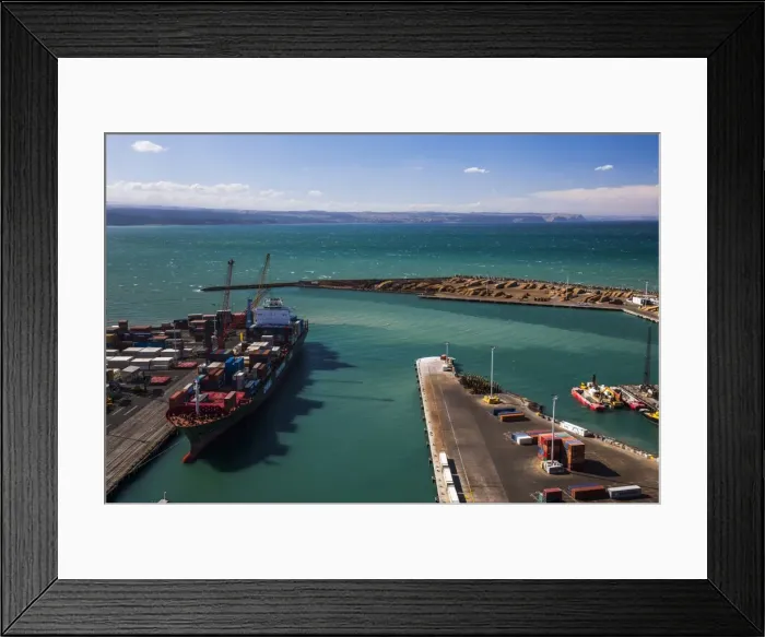 Framed Print : Cargo Ship in Napier Port, Hawkes Bay Region, North Island, New Zealand, Pacific Framed Print : Cargo Ship in Napier Port, Hawkes Bay Region, North Island, New Zealand, Pacific