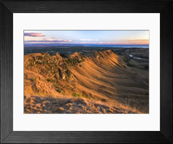 Framed Print : Te Mata Peak at sunrise, Hastings near Napier, Hawkes Bay Region, North Island, New Zealand Framed Print : Te Mata Peak at sunrise, Hastings near Napier, Hawkes Bay Region, North Island, New Zealand