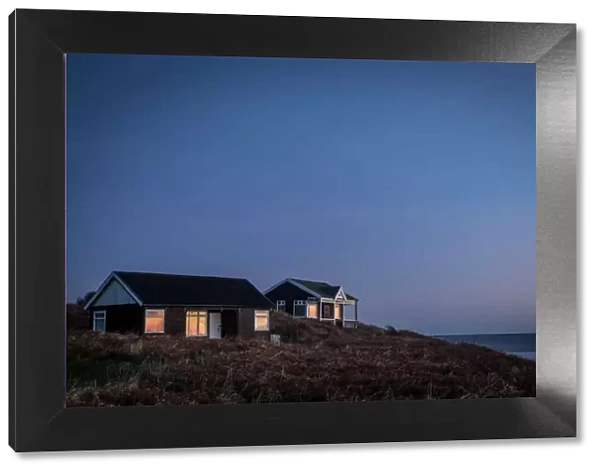 Beach huts, Embleton Bay, Northumberland, England, United Kingdom, Europe