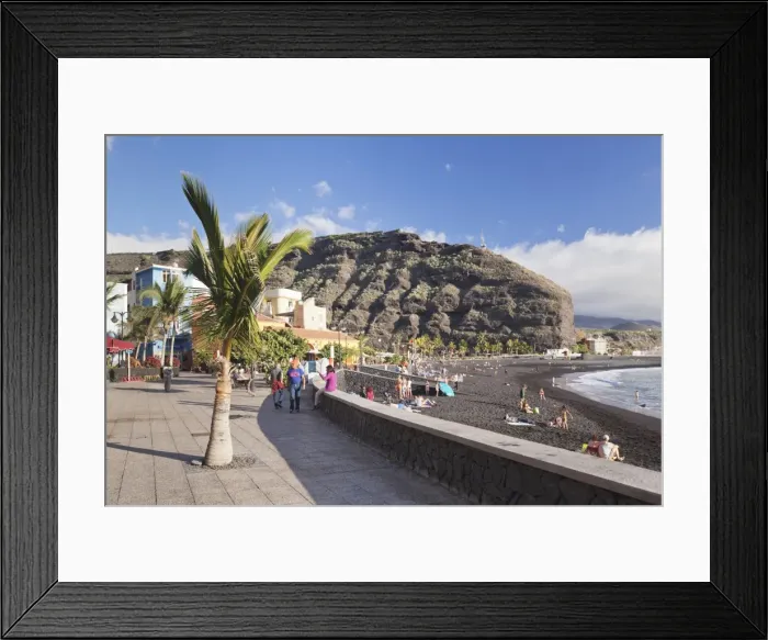 Framed Print : Promenade at the beach of Puerto de Tazacorte, La Palma, Canary Islands, Spain, Atlantic Framed Print : Promenade at the beach of Puerto de Tazacorte, La Palma, Canary Islands, Spain, Atlantic
