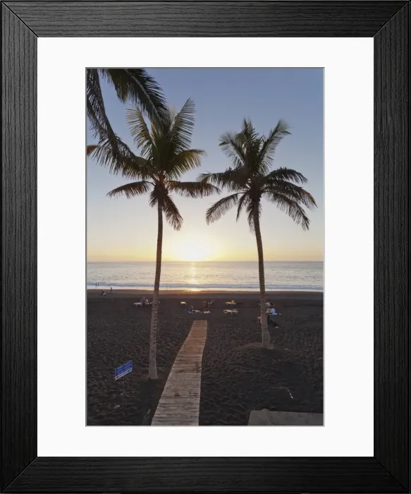 Framed Print : Beach of Puerto Naos at sunset, La Palma, Canary Islands, Spain, Atlantic, Europe Framed Print : Beach of Puerto Naos at sunset, La Palma, Canary Islands, Spain, Atlantic, Europe