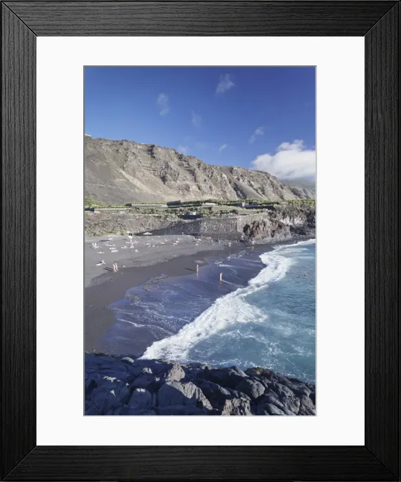 Framed Print : Playa de Charco Verde beach, Puerto Naos, La Palma, Canary Islands, Spain, Atlantic