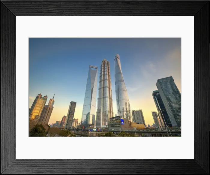 Framed Print : Skyscrapers of Lujiazui, Shanghai World Financial Center, Jin Mao Tower and Shanghai Tower Framed Print : Skyscrapers of Lujiazui, Shanghai World Financial Center, Jin Mao Tower and Shanghai Tower