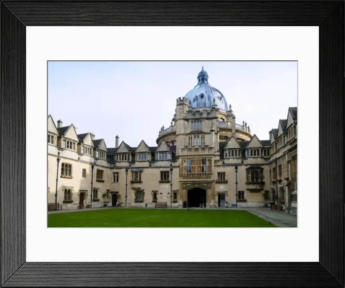 Framed Print : Brasenose College front quad, David Camerons college, and the Radcliffe Camera, Oxford Framed Print : Brasenose College front quad, David Camerons college, and the Radcliffe Camera, Oxford