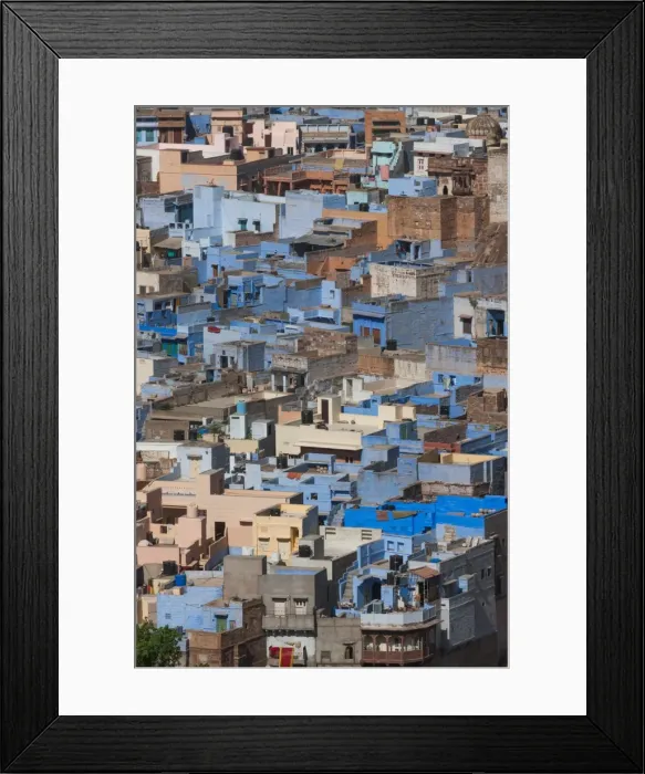 Framed Print : The traditional blue-washed houses of Jodhpur, Rajasthan, India, Asia Framed Print : The traditional blue-washed houses of Jodhpur, Rajasthan, India, Asia