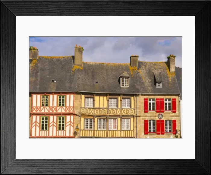 Framed Print : Half timbered houses, old town, Treguier, Cotes d Armor, Brittany, France, Europe Framed Print : Half timbered houses, old town, Treguier, Cotes d Armor, Brittany, France, Europe