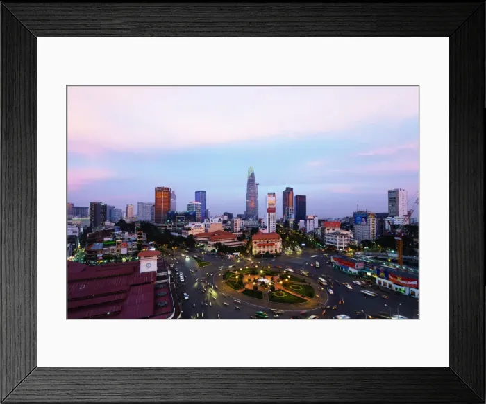 Framed Print : Ben Thanh market area and Bitexco Financial Tower, Ho Chi Minh City (Saigon), Vietnam Framed Print : Ben Thanh market area and Bitexco Financial Tower, Ho Chi Minh City (Saigon), Vietnam