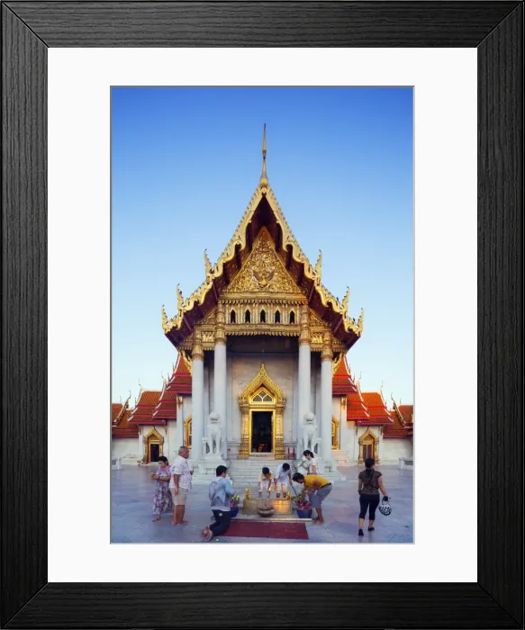 Framed Print : South East Asia, Thailand, Bangkok, The Marble Temple, Wat Benchamabophit
