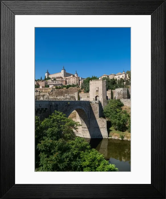 Framed Print : Bridge over the River Tagus with the Alcazar of Toledo above, Toledo, UNESCO World Heritage Site Framed Print : Bridge over the River Tagus with the Alcazar of Toledo above, Toledo, UNESCO World Heritage Site