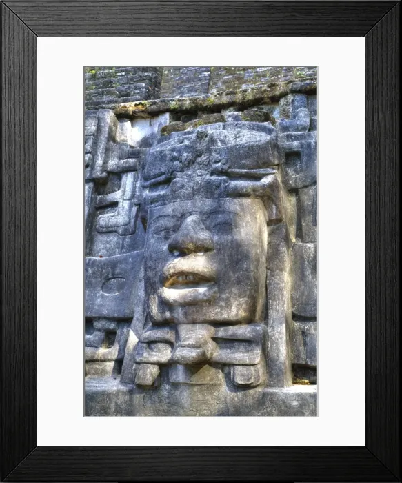 Framed Print : Stucco Mask, The Mask Temple, Lamanai Mayan Site, Belize, Central America Framed Print : Stucco Mask, The Mask Temple, Lamanai Mayan Site, Belize, Central America