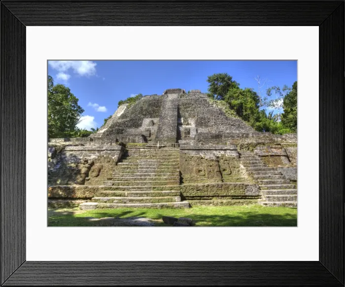 Framed Print : Stucco mask (lower left), The High Temple, Lamanai Mayan Site, Belize, Central America Framed Print : Stucco mask (lower left), The High Temple, Lamanai Mayan Site, Belize, Central America