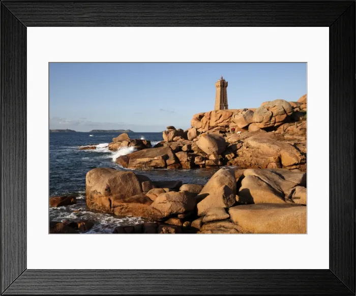 Framed Print : Lighthouse and pink rocks at sunset, Ploumanach, Cote de Granit Rose, Cotes d Armor Framed Print : Lighthouse and pink rocks at sunset, Ploumanach, Cote de Granit Rose, Cotes d Armor
