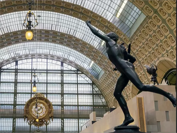 Interior of Musee D Orsay Art Gallery, Paris, France, Europe
