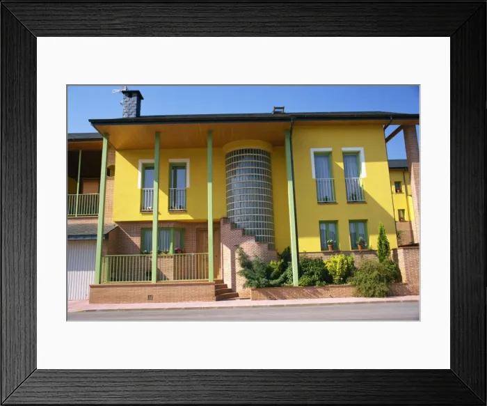 Framed Print : Modern house built in 1997 at Molinaseca near Ponferrada in Leon Framed Print : Modern house built in 1997 at Molinaseca near Ponferrada in Leon