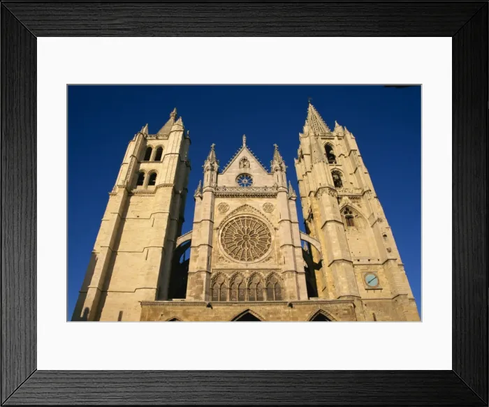 Framed Print : The west facade of the Cathedral at Leon Framed Print : The west facade of the Cathedral at Leon