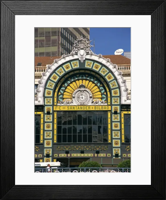Framed Print : Architectural detail of deco style above the entrance Framed Print : Architectural detail of deco style above the entrance