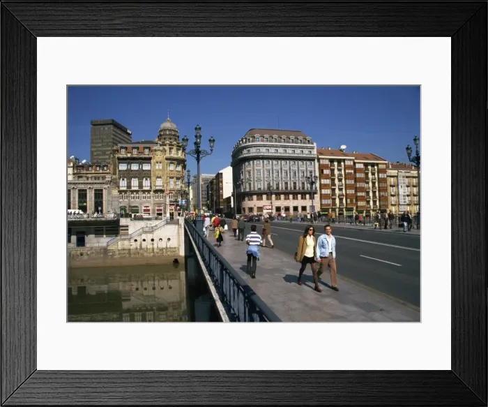 Framed Print : The Arenal bridge in the centre of the city of Bilbao Framed Print : The Arenal bridge in the centre of the city of Bilbao