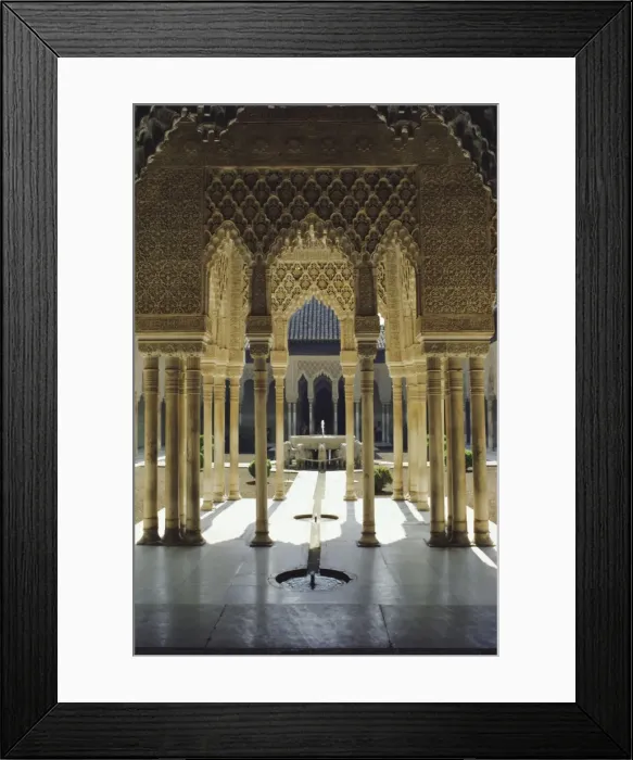 Framed Print : Moorish architecture of the Court of the Lions Framed Print : Moorish architecture of the Court of the Lions
