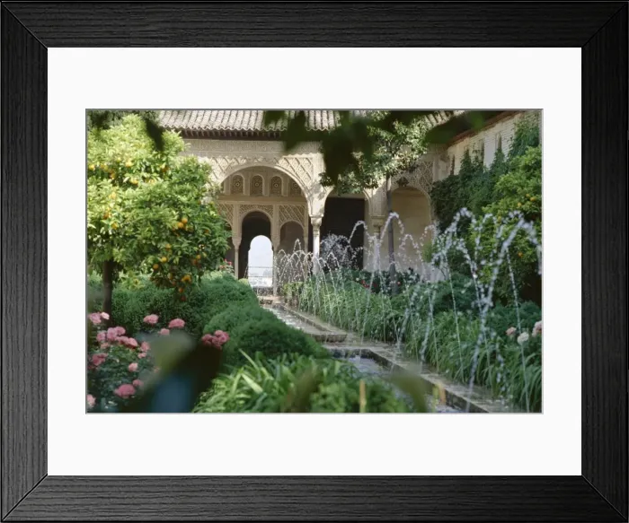 Framed Print : The Canal Court of the Generalife gardens in May