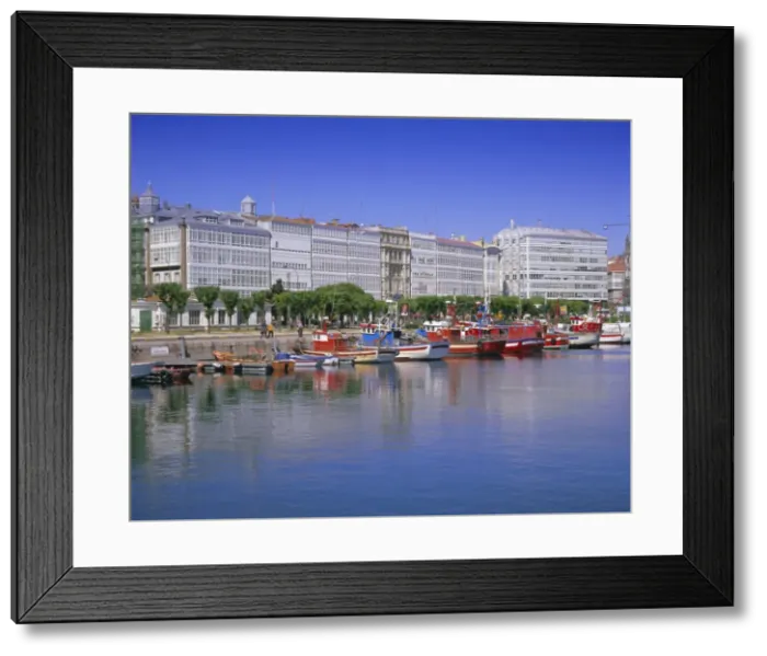 Framed Print : Colourful boats in port Framed Print : Colourful boats in port