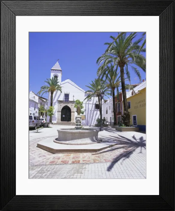 Framed Print : Church and street