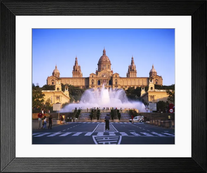 Framed Print : Fountains in front of the National Museum of Art Framed Print : Fountains in front of the National Museum of Art