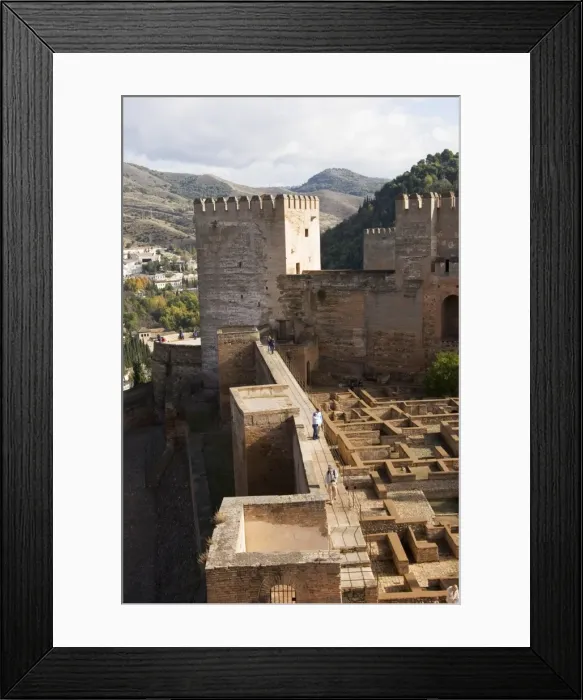 Framed Print : Vew across the Alcazaba showing the Barrio Castrense to the right Framed Print : Vew across the Alcazaba showing the Barrio Castrense to the right