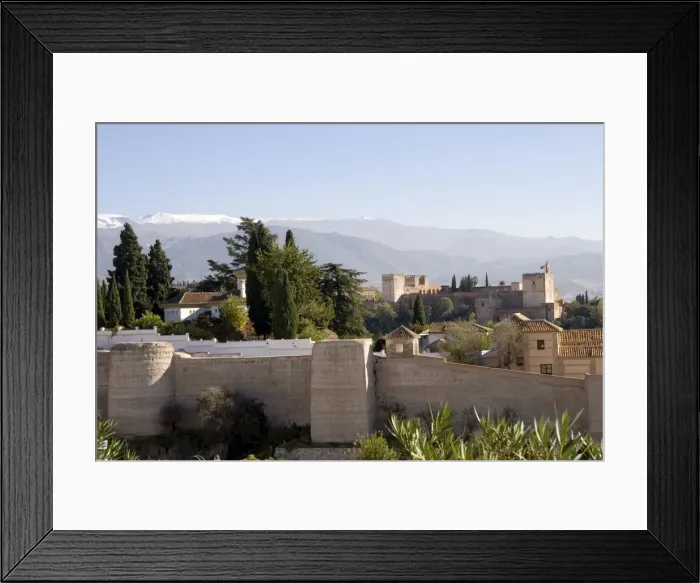 Framed Print : View from the Albaicin across the Arab walls of Framed Print : View from the Albaicin across the Arab walls of