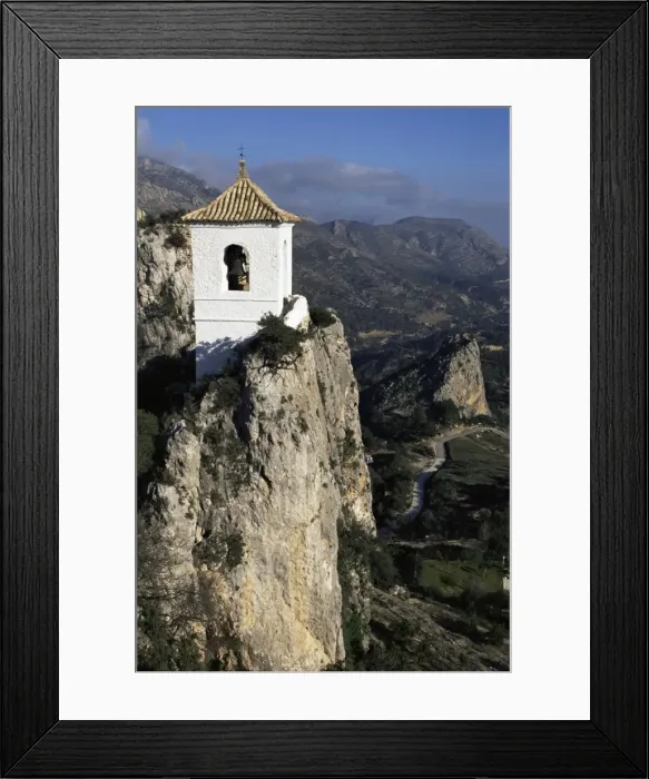 Framed Print : Bell tower in village built on steep limestone crag Framed Print : Bell tower in village built on steep limestone crag