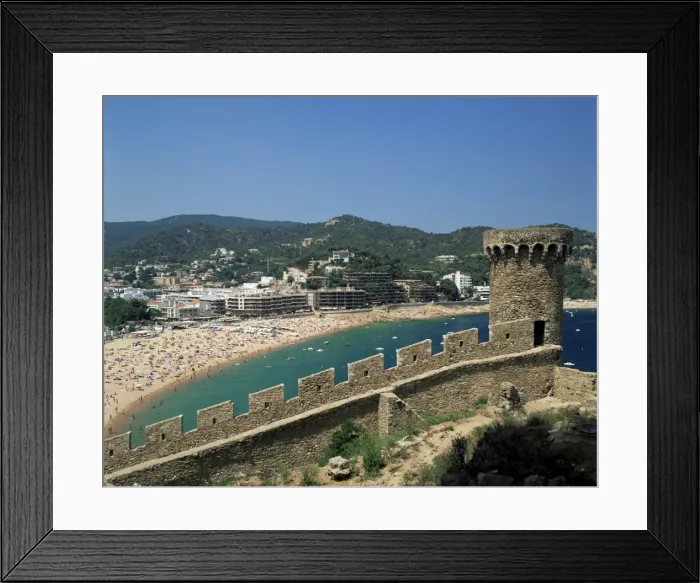 Framed Print : Mont Guardi battlements and Tossa de Mar Framed Print : Mont Guardi battlements and Tossa de Mar