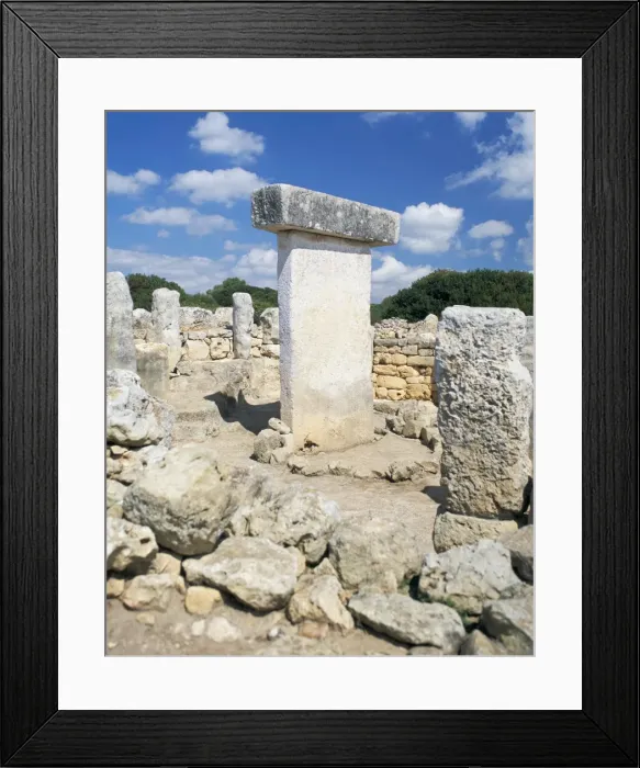 Framed Print : Ancient remains of Talayotic sanctuary and Taula Framed Print : Ancient remains of Talayotic sanctuary and Taula