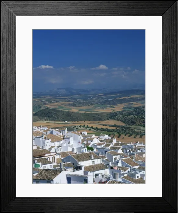 Framed Print : White painted houses in the town of Olvera with fields Framed Print : White painted houses in the town of Olvera with fields