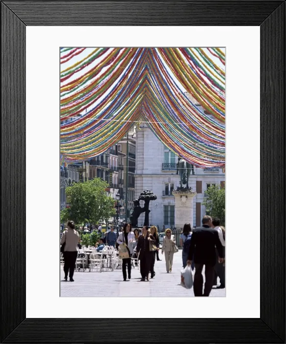 Framed Print : Pedestrian street with decorations Framed Print : Pedestrian street with decorations