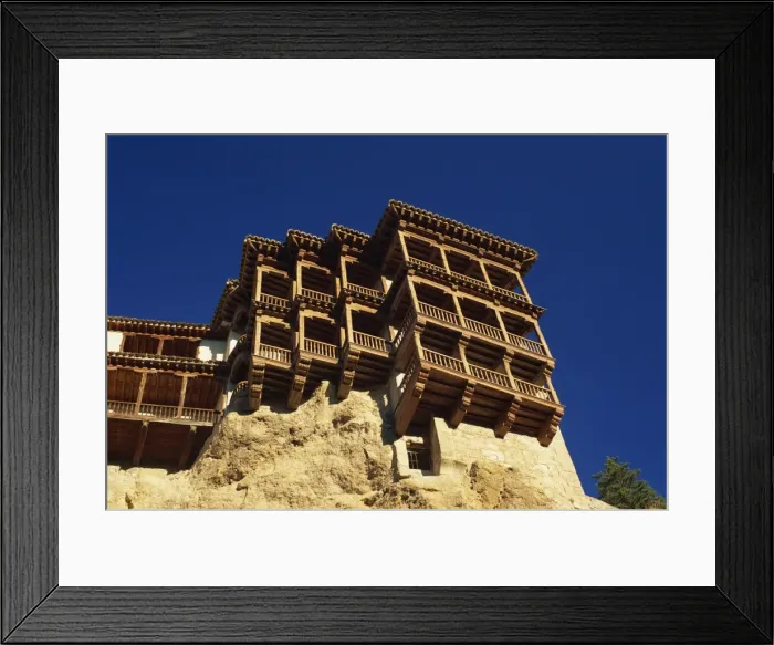 Framed Print : The casas colgadas or hanging houses with wooden balconies Framed Print : The casas colgadas or hanging houses with wooden balconies