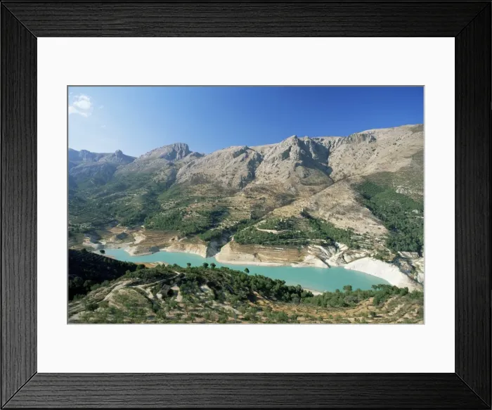Framed Print : Reservoir below the village of Guadalest Framed Print : Reservoir below the village of Guadalest
