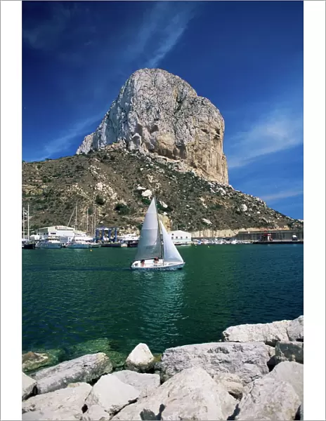 The Penyal d Ifach towering above the harbour