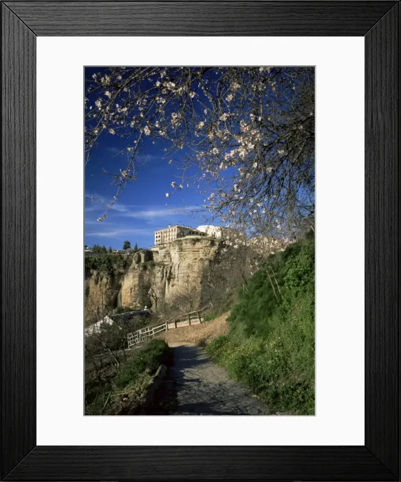 Framed Print : Footpath in the Guadalevin gorge in springtime Framed Print : Footpath in the Guadalevin gorge in springtime