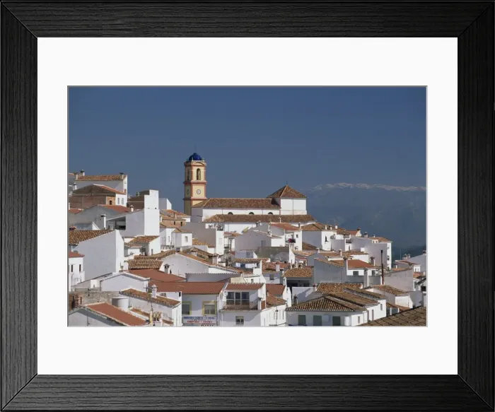 Framed Print : Rooftops and church of Algatocin village Framed Print : Rooftops and church of Algatocin village